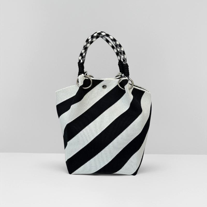 Women Bags For Sale - 新発売 ニット製レディーストートバッグ スタイリッシュなプリントと丈夫なハンドル付き 毎日の通勤、仕事、ショッピング、外出に最適
