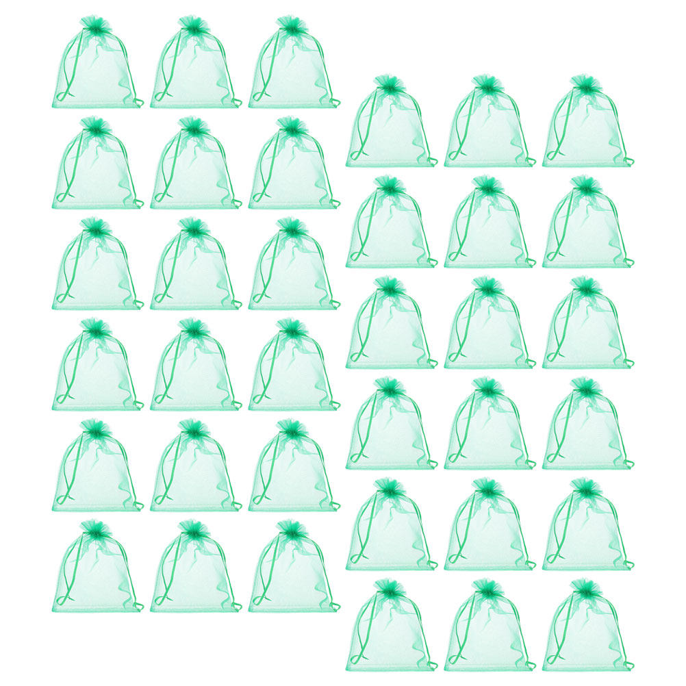 Mesh Net Bag - 50個入りフルーツ保護メッシュバッグ、ドローストリング付きネットバッグ、ブドウ、オレンジ、庭の果樹用カバー、再利用可能、通気性あり