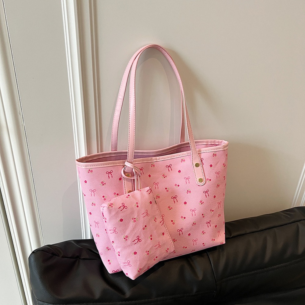 Women Bags Manufacturer - ジッパー開閉 大容量トートバッグ リボンデザイン トレンディスタイル ショルダーバッグ シンプルデザイン