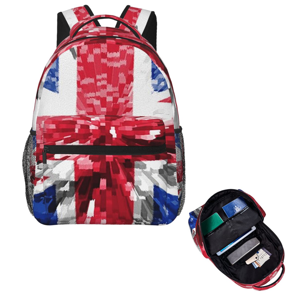 Women Bags Uk - イギリスのユニオンジャック旗柄 ブリティッシュ学生用バックパック 旅行用デイパック メンズ レディース ファッション