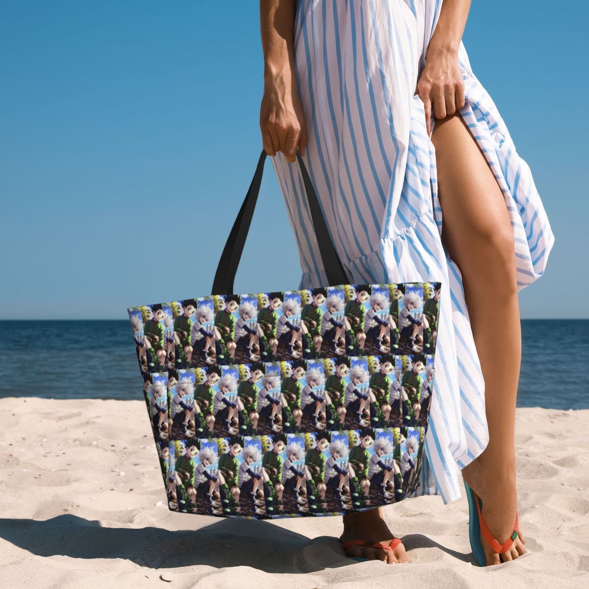 Women X Bags - 漫画アニメハンター×ハンタービーチトートバッグスポーツジムヨガダッフルラージトートバッグ女性旅行バッグフィットネスバッグ