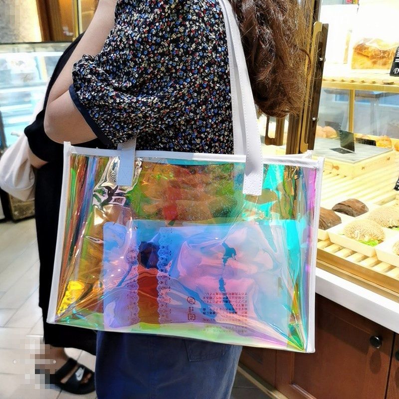 Women Bags Max - 女性の斜めのショルダーバッグ,大容量のショルダーバッグ,レーザー,カラフル,透明,防水チェーン,ストリートバッグ