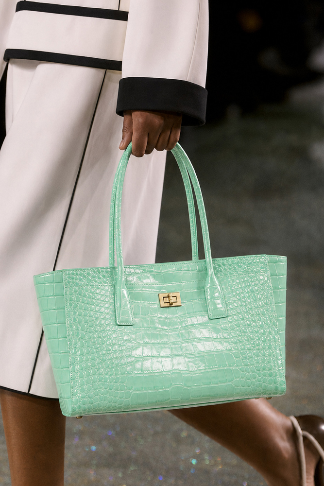 Women'S Bags For Work - SHELKSBAG 光沢のあるクロコダイル型押しトートバッグ ゴールドツイストロック 大容量 ショルダーハンドバッグ 女性用