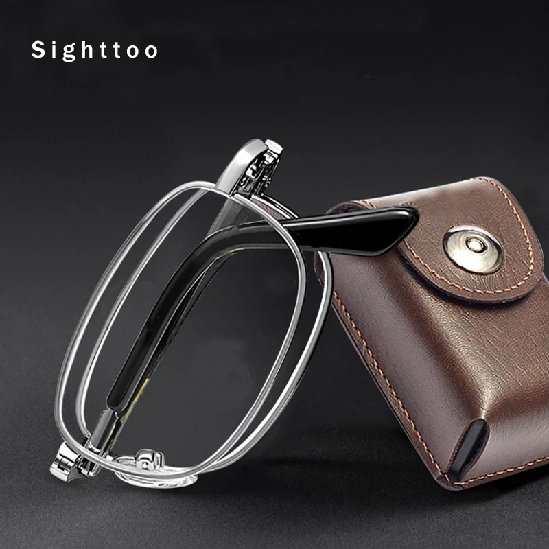 Women Bags Under 500 - Sighttoo 折りたたみ正方形老眼鏡男性女性ポータブル眼鏡 +50 +75 +275 +350