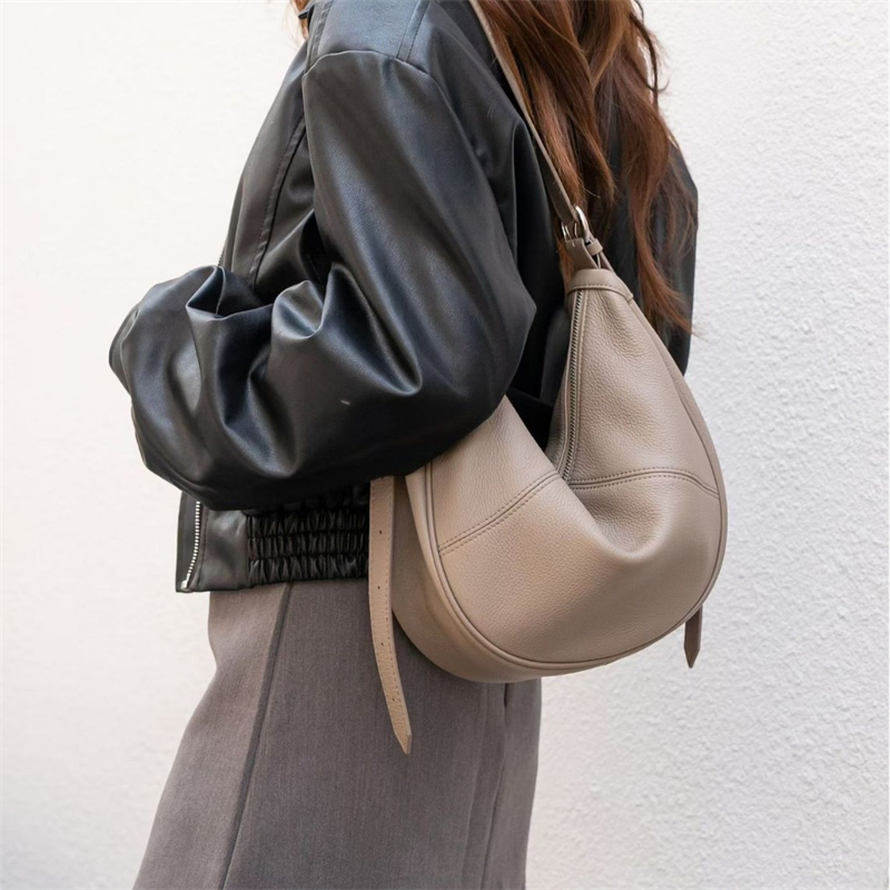 Women'S Bags For Work - BURMINSA 本革 クレセント ホーボー ショルダーバッグ 女性用
