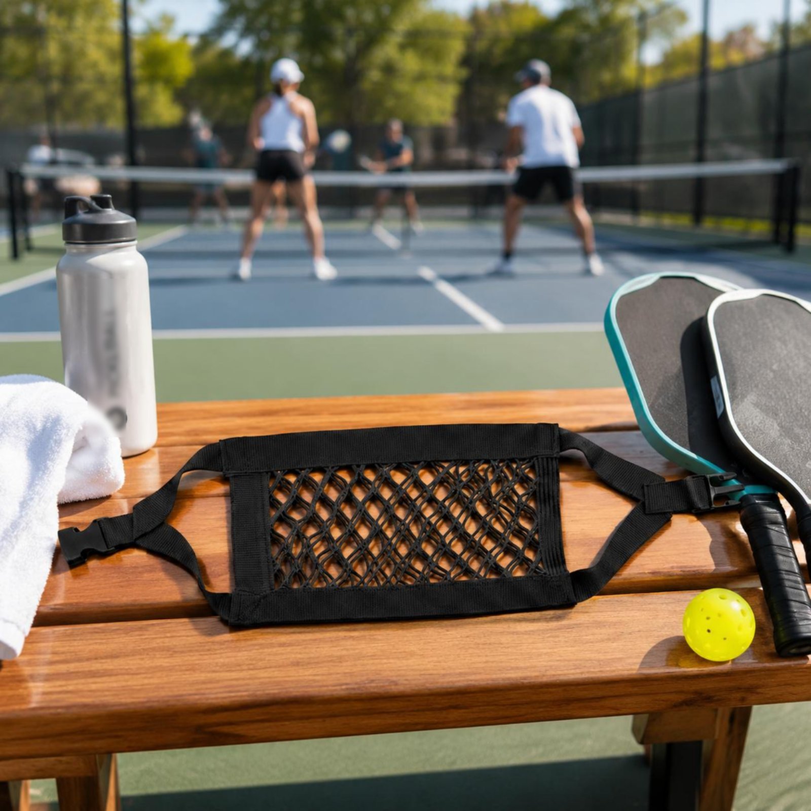 Mesh Net Bag - メッシュボールポーチ ボール3個収納可能 ピックルボールボールホルダー ピックルボールネットバッグ 通気性のあるスポーツ収納バッグ トレーニング用の傷つきにくい