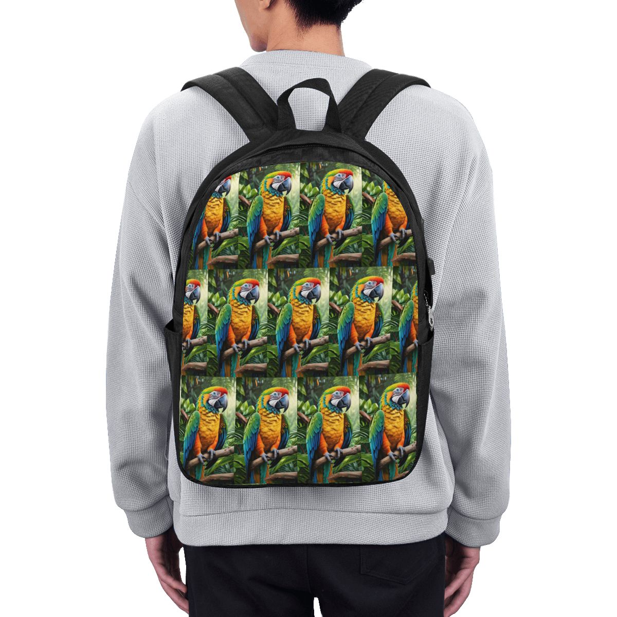 Womens Backpack - かわいいコンゴウインコのバックパック旅行ノートブックバッグコンピュータ大学生スクールバッグラップトップショルダーバッグ男性女性用