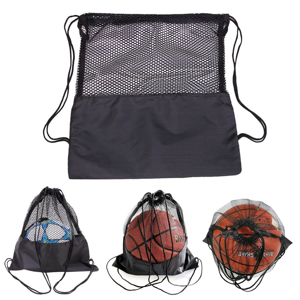 Mesh Net Bag - オックスフォードバスケットボールカバーメッシュバッグブラックポータブルバレーボールボール収納バッグボールネットポーチサッカーボール