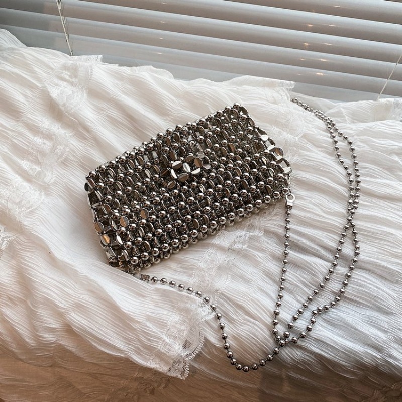 Women Bags For Sale - PU 高級感 ソリッドカラー イブニングバッグ 透かし彫り 気品