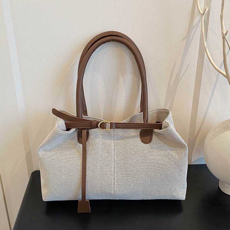 Women Bags Manufacturer - レトロな大容量ショルダートートバッグ 女性用 耐久性のある素材 旅行 通勤 ハンドバッグ