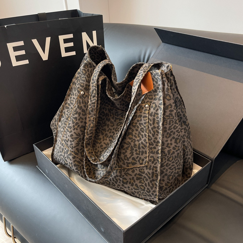 レオパード柄トートバッグ ヴィンテージキャンバスショルダーバ - Women'S Bags For Work のレビューと価格