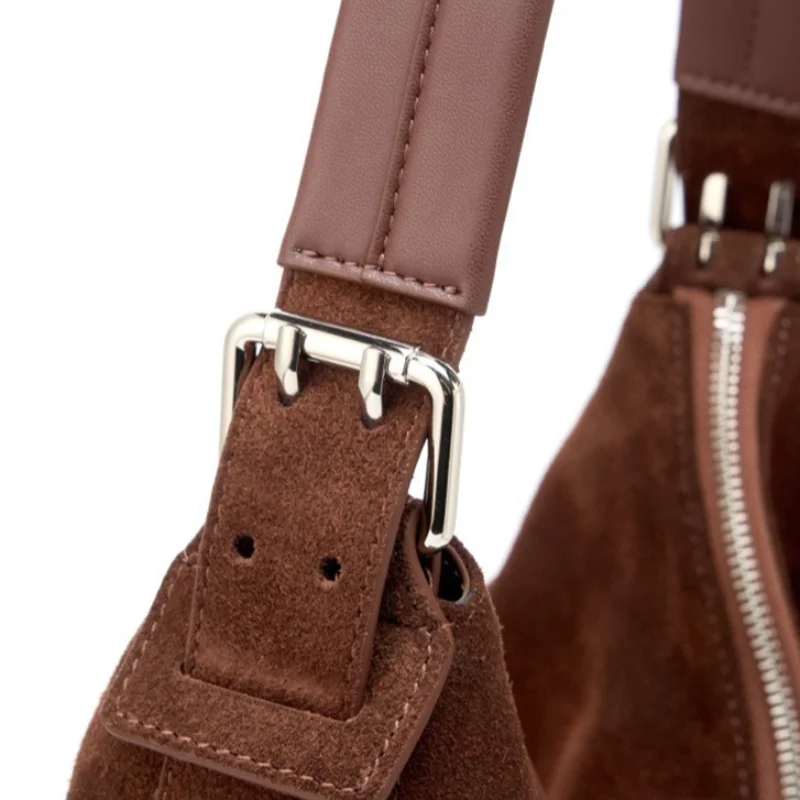 秋と冬のヴィンテージレディースバッグ大容量スエードショルダー - Women Bags Grey のレビューと価格