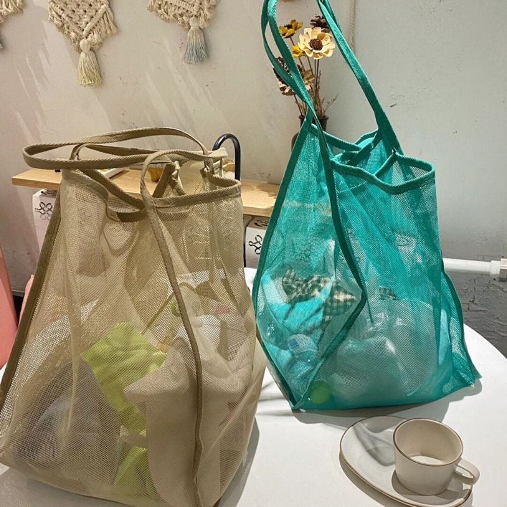 メッシュショルダーバッグ 透明 軽量 耐久性のあるネット 砂 - Mesh Net Bag のレビューと価格