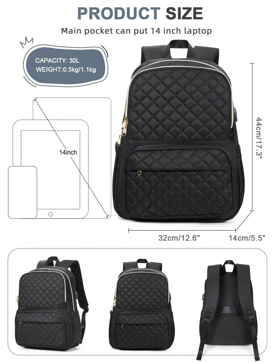 女性用ラップトップバックパック、キルティング加工の耐久性のあ - Women'S Bags For Work のレビューと価格