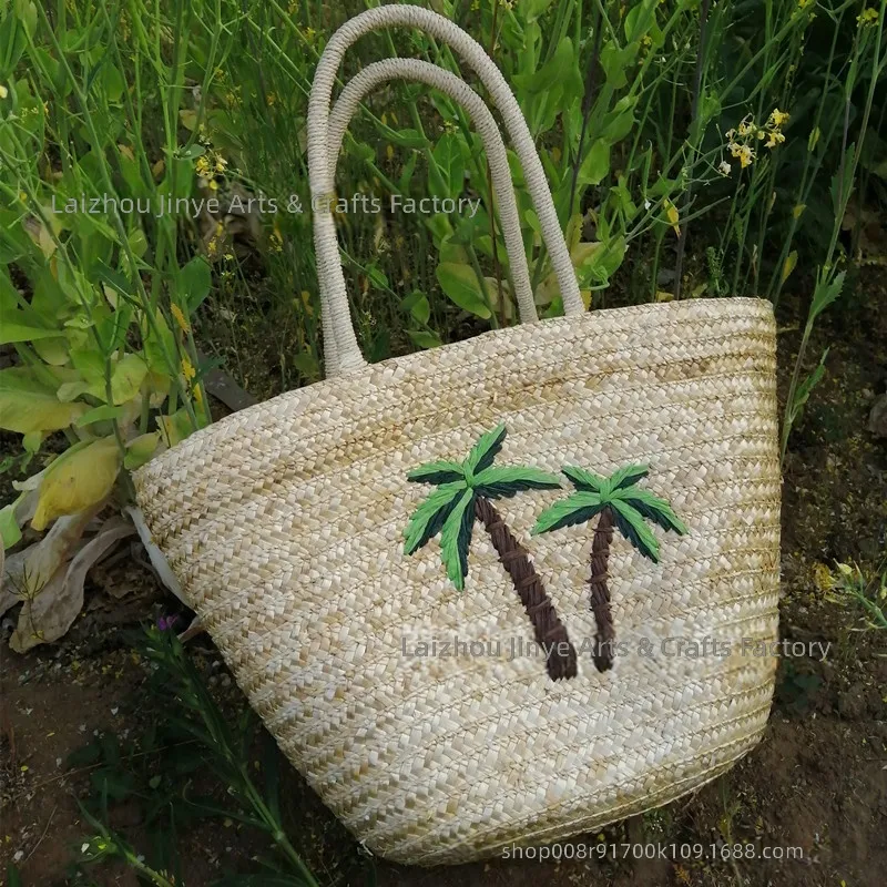 メーカーカスタム手刺繍入り麦わら織りバッグ カジュアルでおし - Women Bags Manufacturer のレビューと価格