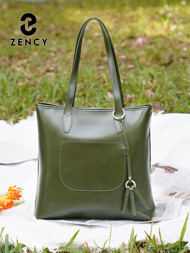 Zency 100% 本革ハンドバッグ大容量女性ショルダーバ - Women Bags Grey のレビューと価格