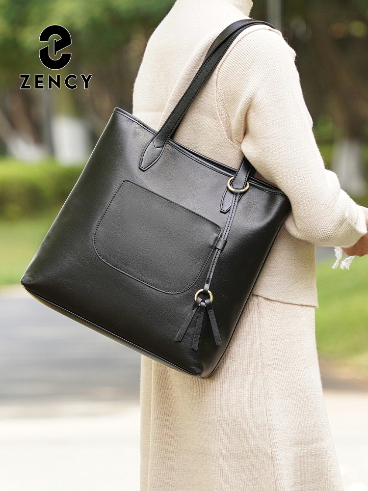 Zency 100% 本革ハンドバッグ大容量女性ショルダーバ - Women Bags Grey のレビューと価格