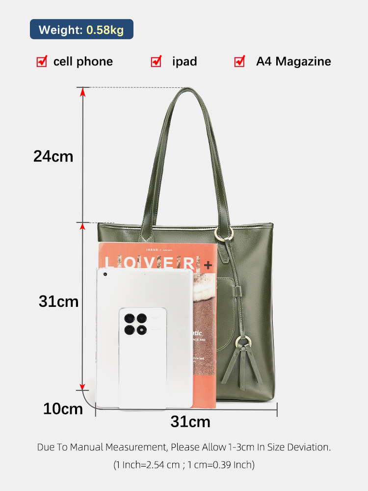 Zency 100% 本革ハンドバッグ大容量女性ショルダーバ - Women Bags Grey のレビューと価格