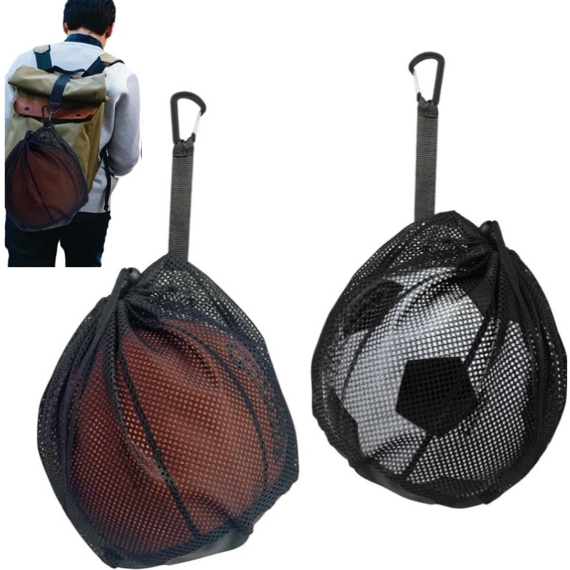    ポータブル巾着バスケットボールメッシュバッグサッカー - Mesh Net Bag のレビューと価格