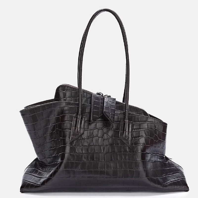 レトロクロコダイルパターン大容量トートバッグデザイン女性のプ - Women'S Tote Bags Designer のレビューと価格
