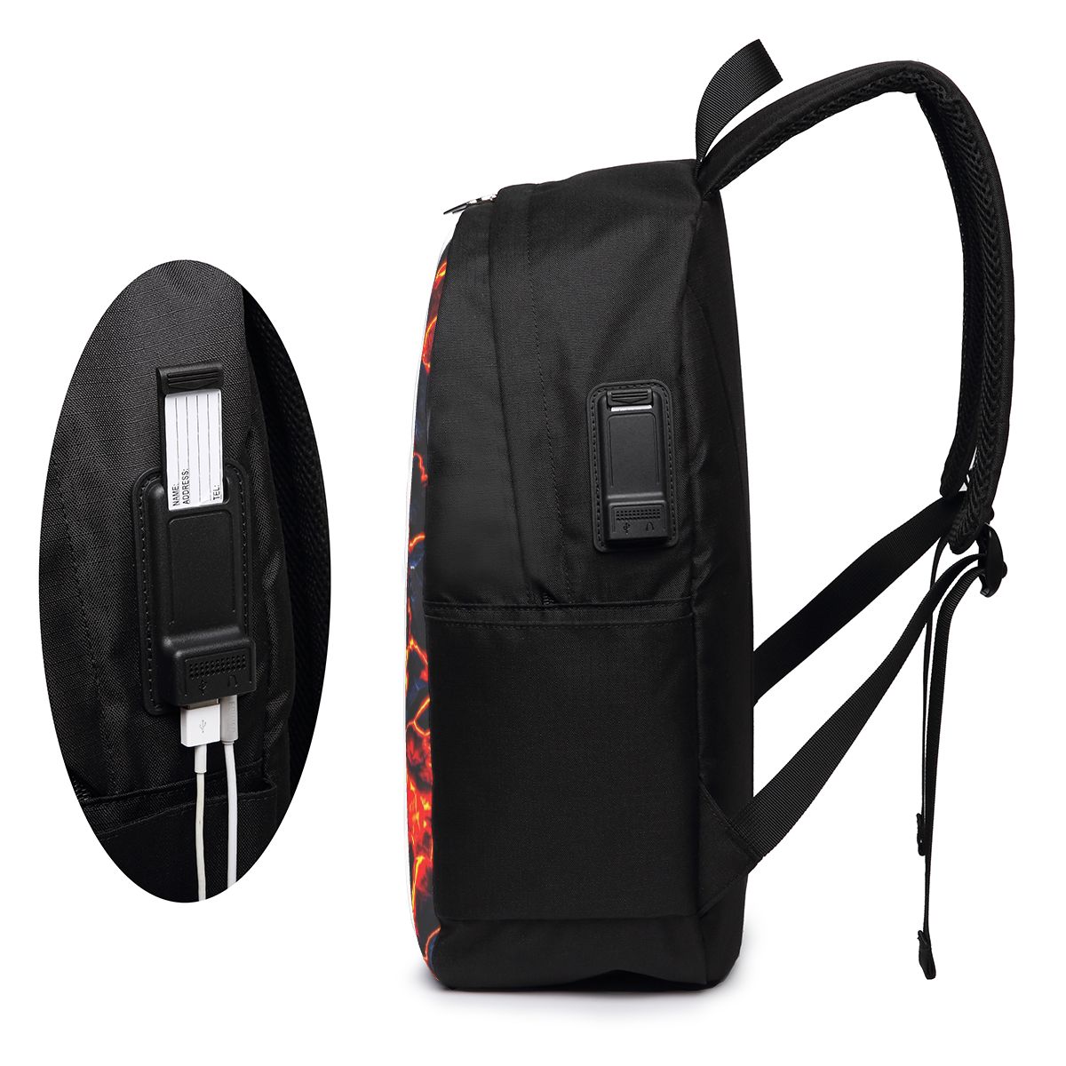 マグマ火山溶岩火災バックパック旅行ノートブックバッグコンピュ - Womens Backpack のレビューと価格