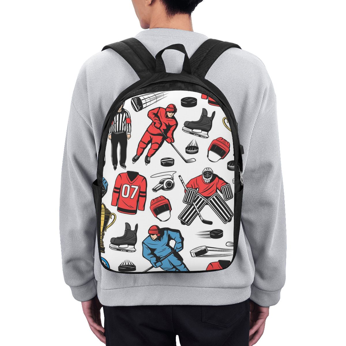 アイスホッケー選手オンリンクバックパック旅行ノートブックバッ - Womens Backpack のレビューと価格