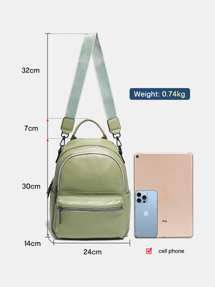 Zency-女性用の大容量レザーバックパック、ナップザック、 - Women Bags Grey のレビューと価格