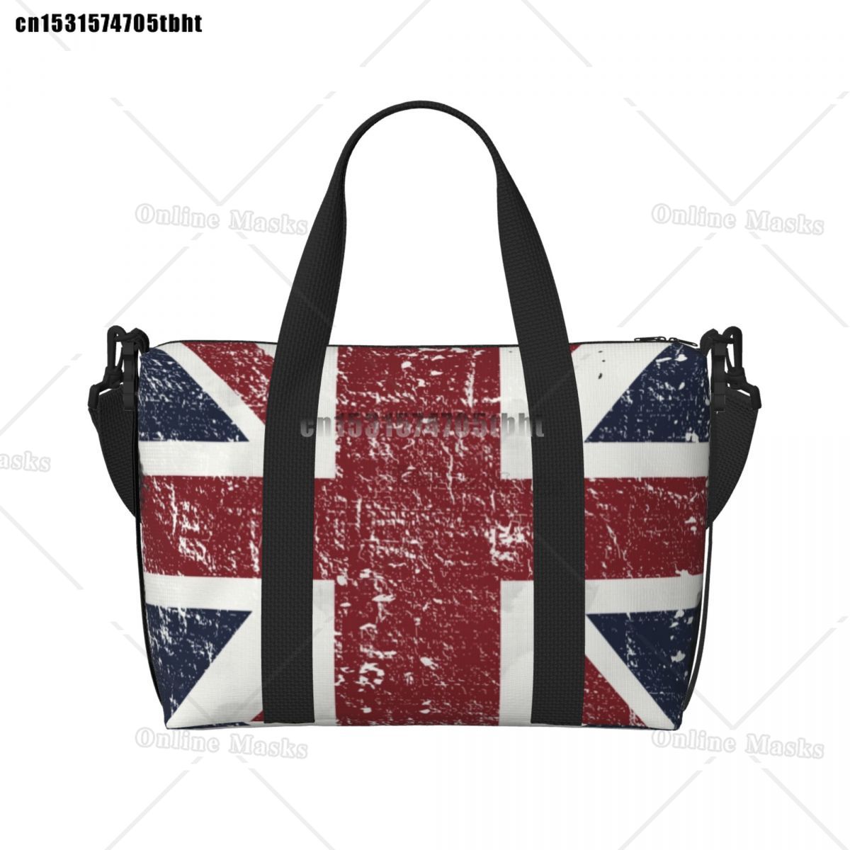 英国のユニオンジャック旗トートバッグ女性大容量ジムビーチトラ - Women Bags Uk のレビューと価格