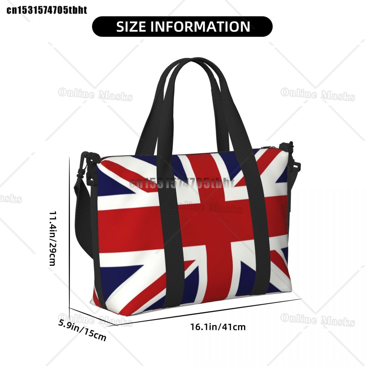 英国のユニオンジャック旗トートバッグ女性大容量ジムビーチトラ - Women Bags Uk のレビューと価格
