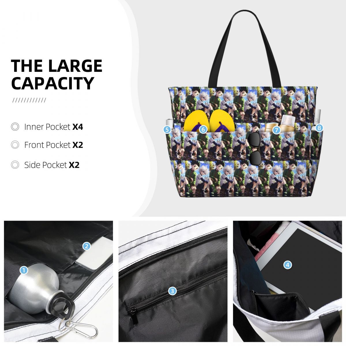 漫画アニメハンター×ハンタービーチトートバッグスポーツジムヨ - Women X Bags のレビューと価格