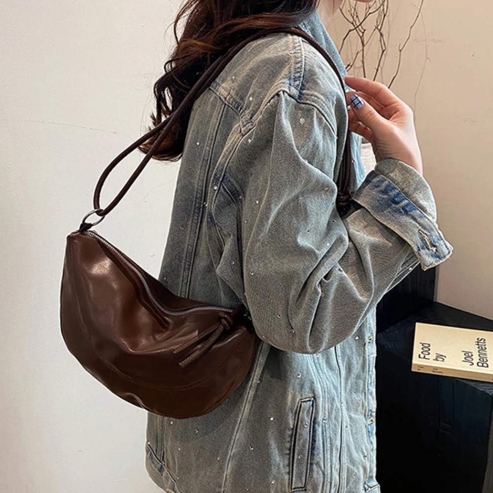 PU素材ジッパー2025高品質ショルダーバッグ無地シンプルで - Women Bags Manufacturer のレビューと価格