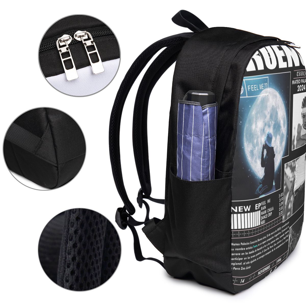 面白いトゥルーノヒップホップラッパーバックパック旅行ノートブ - Womens Backpack のレビューと価格