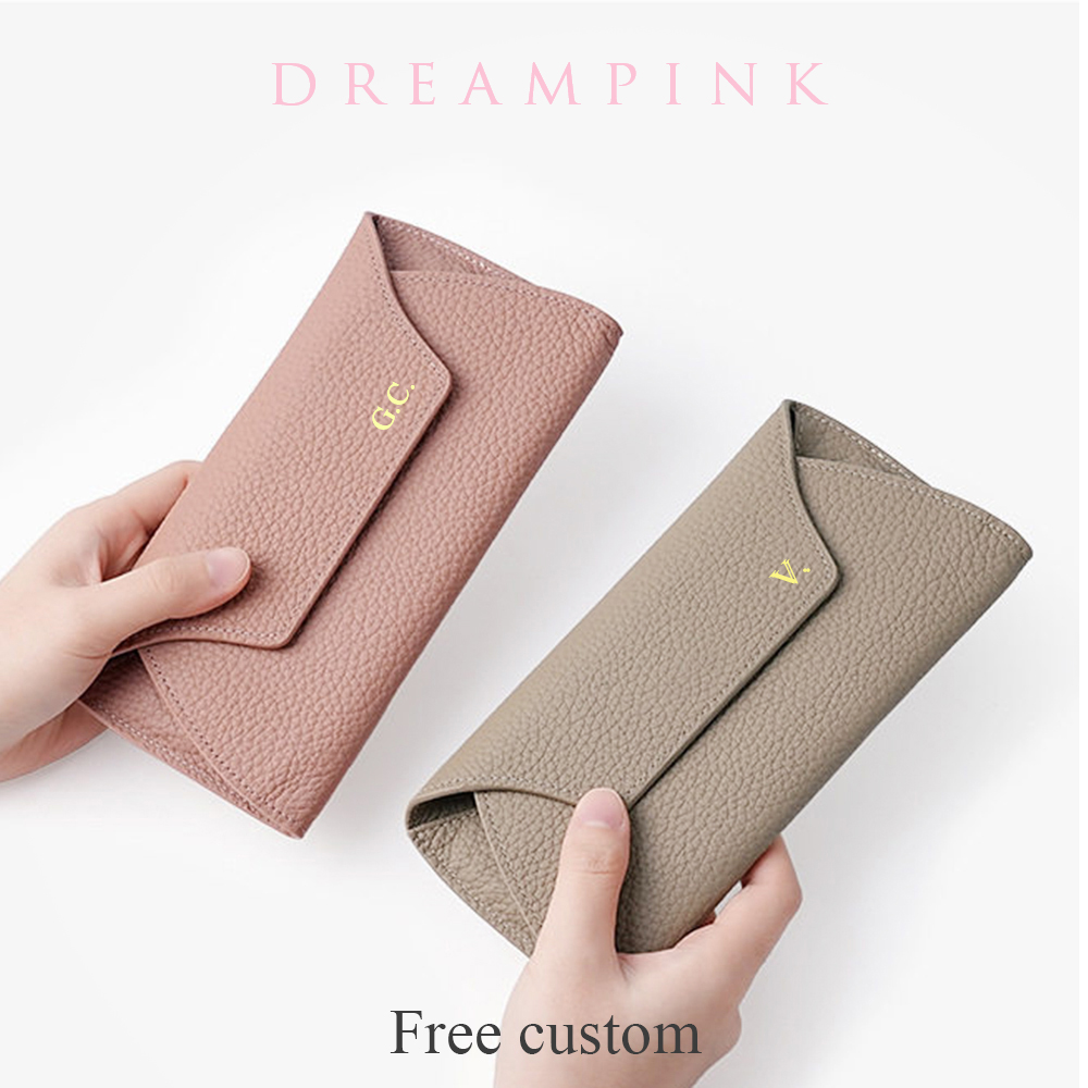 パーソナライズされた手紙女性用ロングクラッチ財布本革カスタム - Women Bags Name のレビューと価格