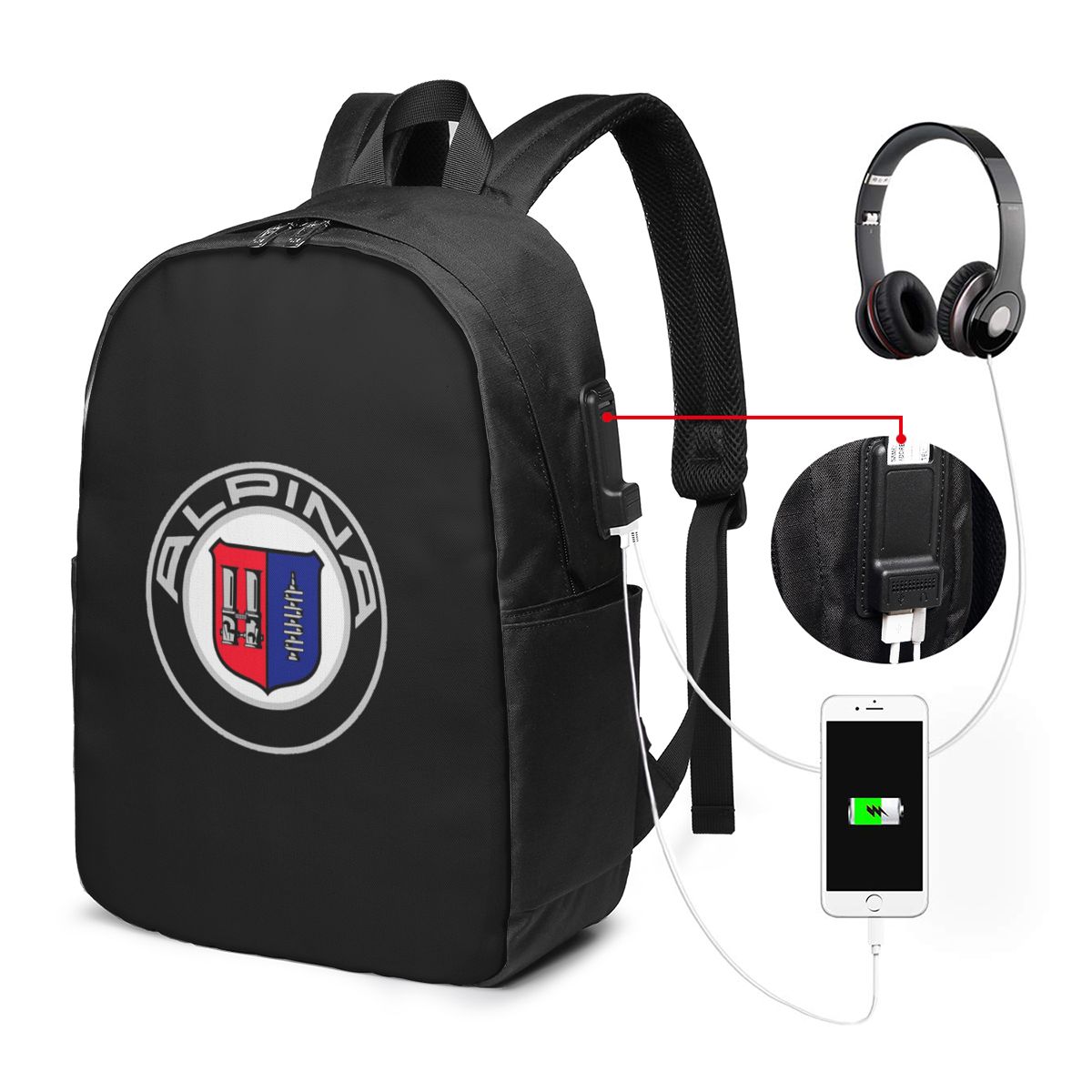 アルピナ - クラシックカーロゴバックパック旅行ノートブック - Womens Backpack のレビューと価格