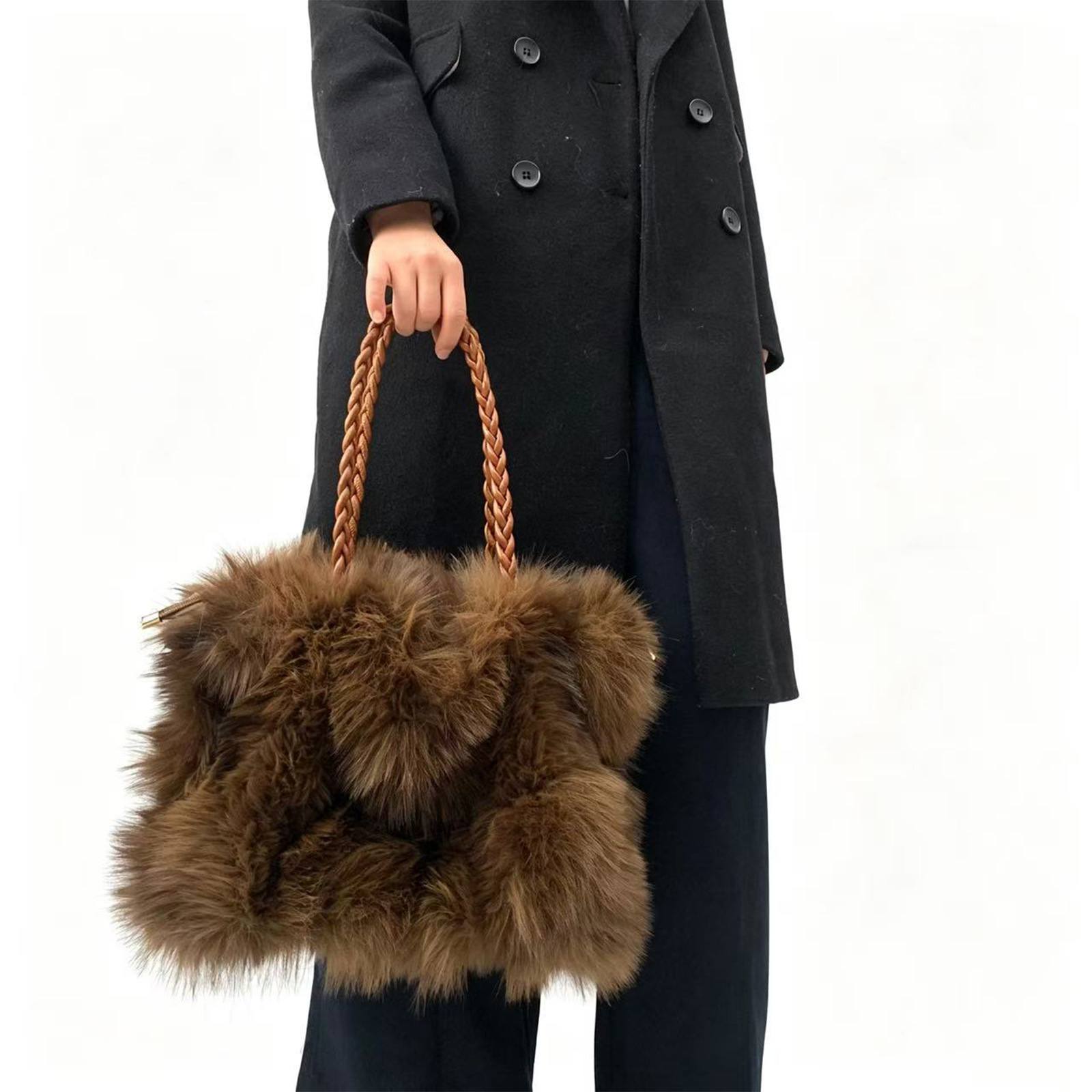 女性用フェイクフォックスファーショルダーバッグ 秋冬 アメリ - Women Bags Max のレビューと価格