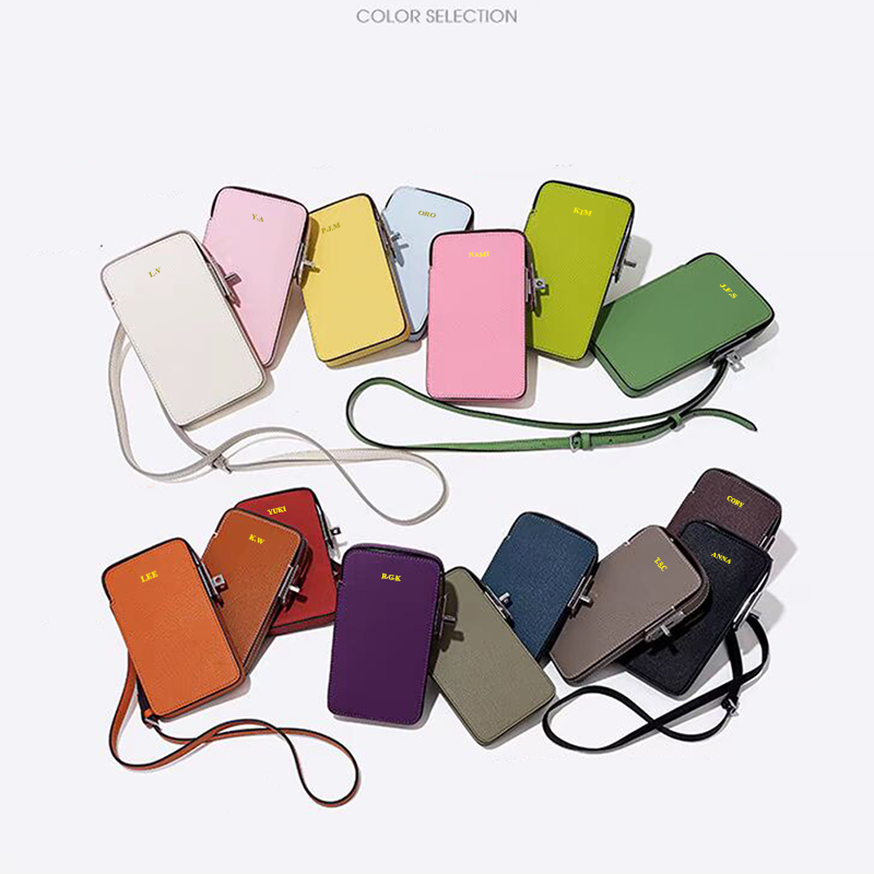 女性のための本革のクロスボディフォンバッグ,カスタム名のハン - Women Bags Name のレビューと価格
