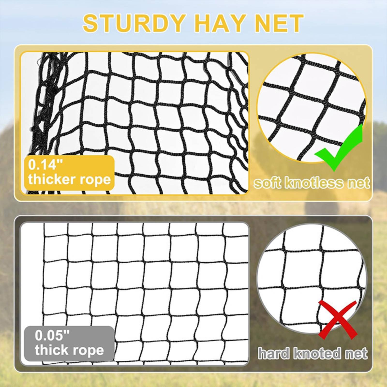 大型干し草ネットバッグ 簡単に詰められる馬用干し草フィーダー - Mesh Net Bag のレビューと価格