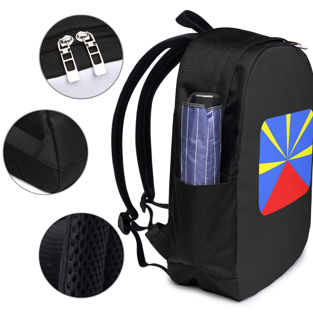 974 レユニオン島旗バックパック旅行ノートブックバッグコン - Womens Backpack のレビューと価格