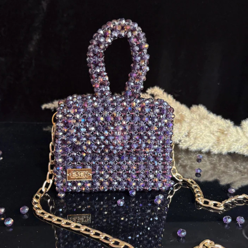 重工業製造クリスタルビーズバッグ輝く高品質の質感の女性のバッ - Women Bags Manufacturer のレビューと価格