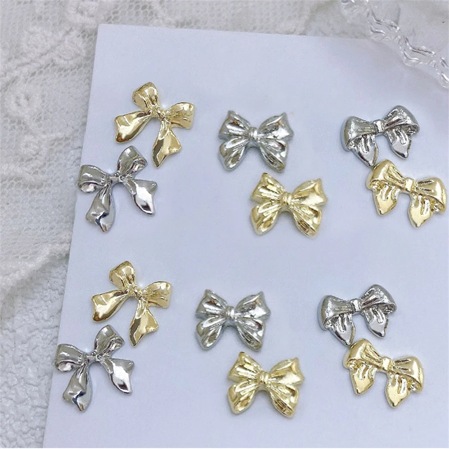 女性用3Dメタル蝶ネクタイマニキュアスタッド,グレーゴールド - Women Bags Grey のレビューと価格