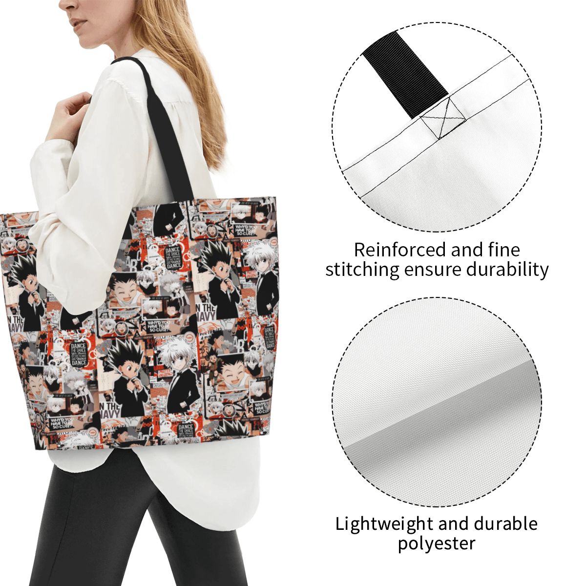アニメ HXH ハンター×ハンター ショッピングトートバッグ - Women X Bags のレビューと価格