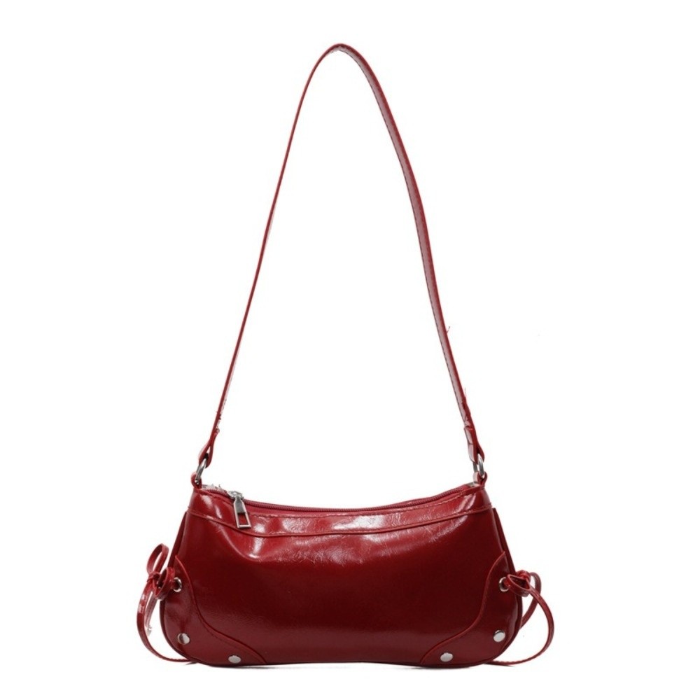 新しい PU レザーショルダーバッグソリッドカラー蝶ネクタイ - Women X Bags のレビューと価格