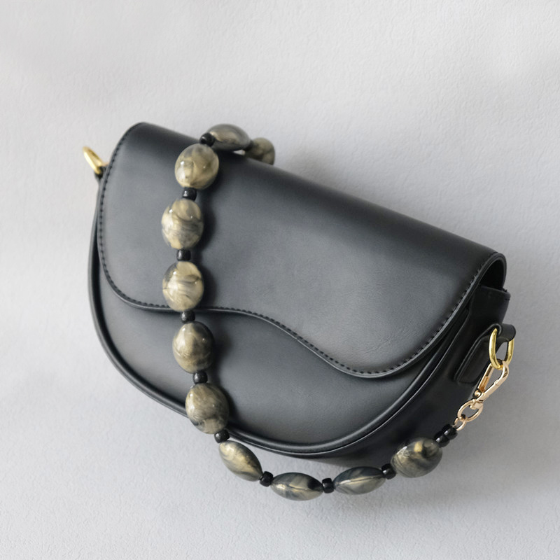 女性用ヴィンテージアクリルビーズチェーン,取り外し可能なハン - Women Bags Grey のレビューと価格
