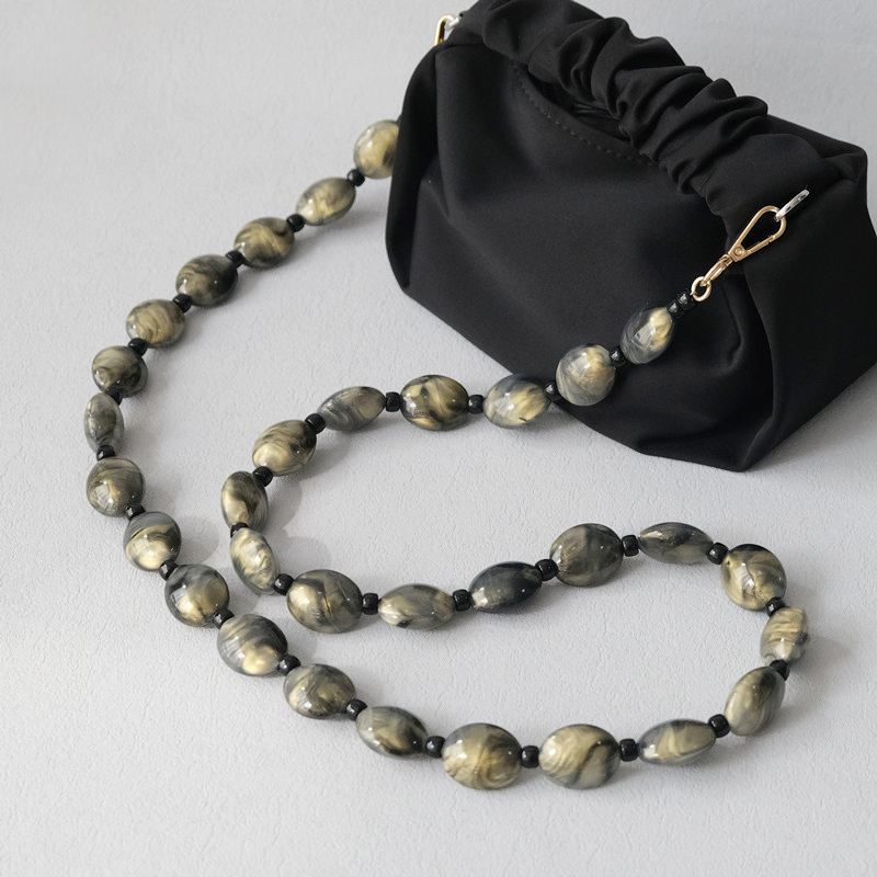 女性用ヴィンテージアクリルビーズチェーン,取り外し可能なハン - Women Bags Grey のレビューと価格
