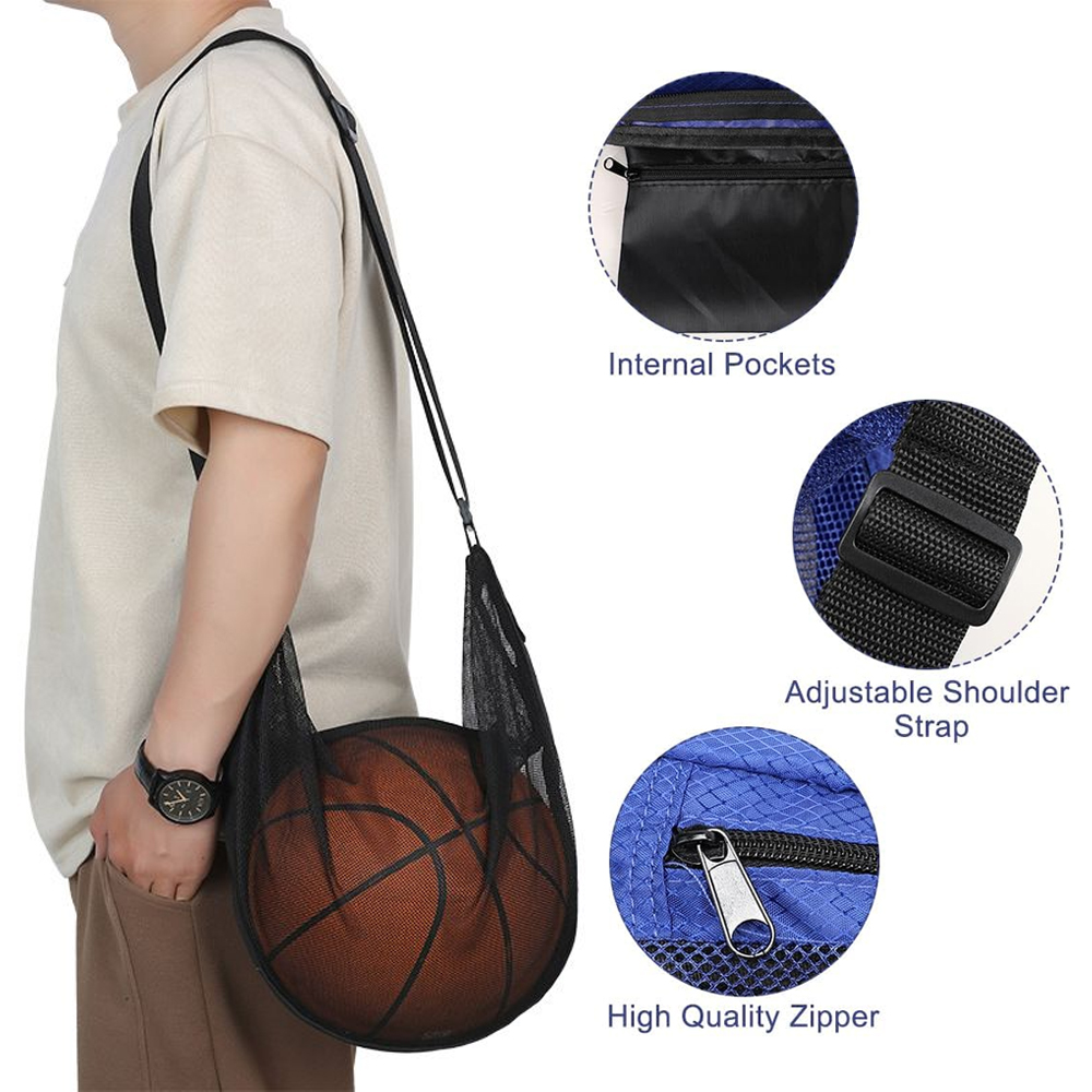 1 個シングルボールバッグジッパーポケット付きメッシュボール - Mesh Net Bag のレビューと価格