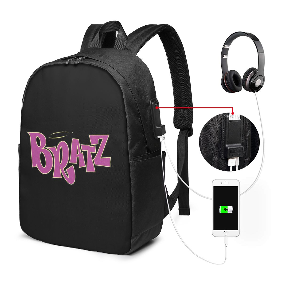 Bratz ロゴ バックパック トラベル ノートブック バッ - Womens Backpack のレビューと価格