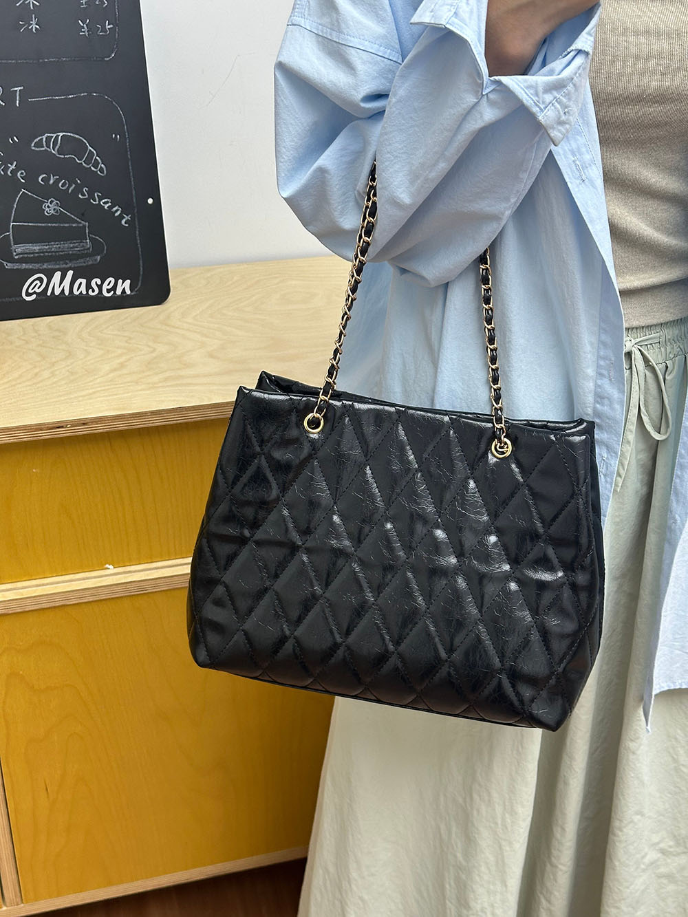 大容量PUレザーショルダーバッグ、ミニマリストトートバッグ、 - Women Bags For Sale のレビューと価格