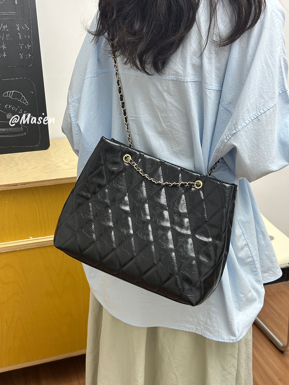 大容量PUレザーショルダーバッグ、ミニマリストトートバッグ、 - Women Bags For Sale のレビューと価格