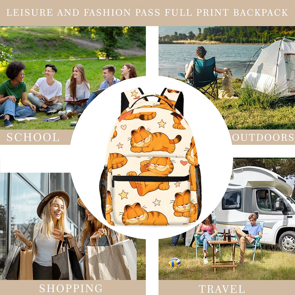 面白い怠惰なガーフィールドバックパックスターハートプリントか - Mesh Net Bag のレビューと価格
