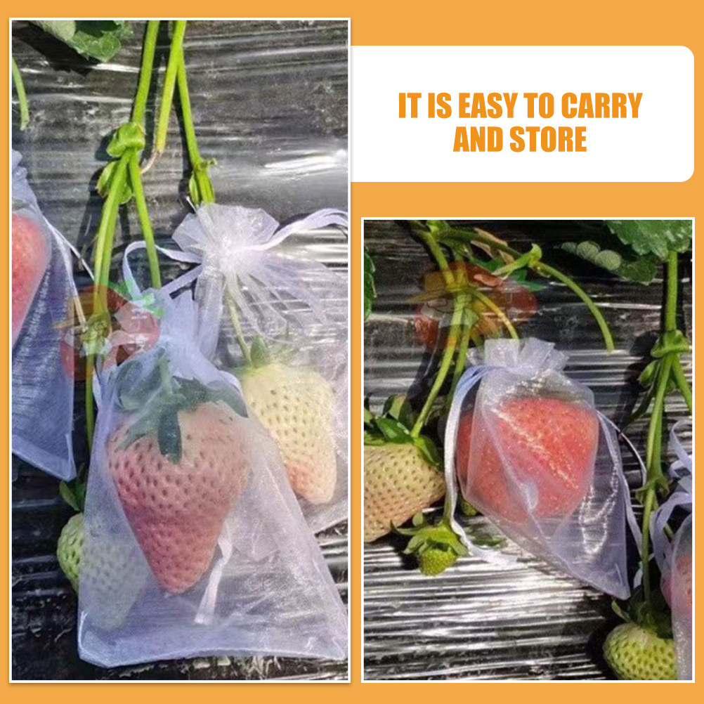 50 個の果物保護袋メッシュ巾着ネット果樹用小さなガーデンバ - Mesh Net Bag のレビューと価格